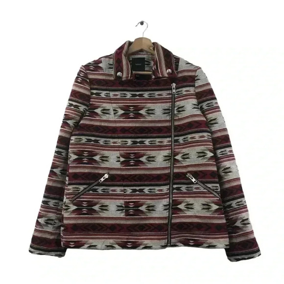 [US S]Vintage FOREVER 21 NAVAJO  Aztec Punk Design Jacket - Picture 1 of 8